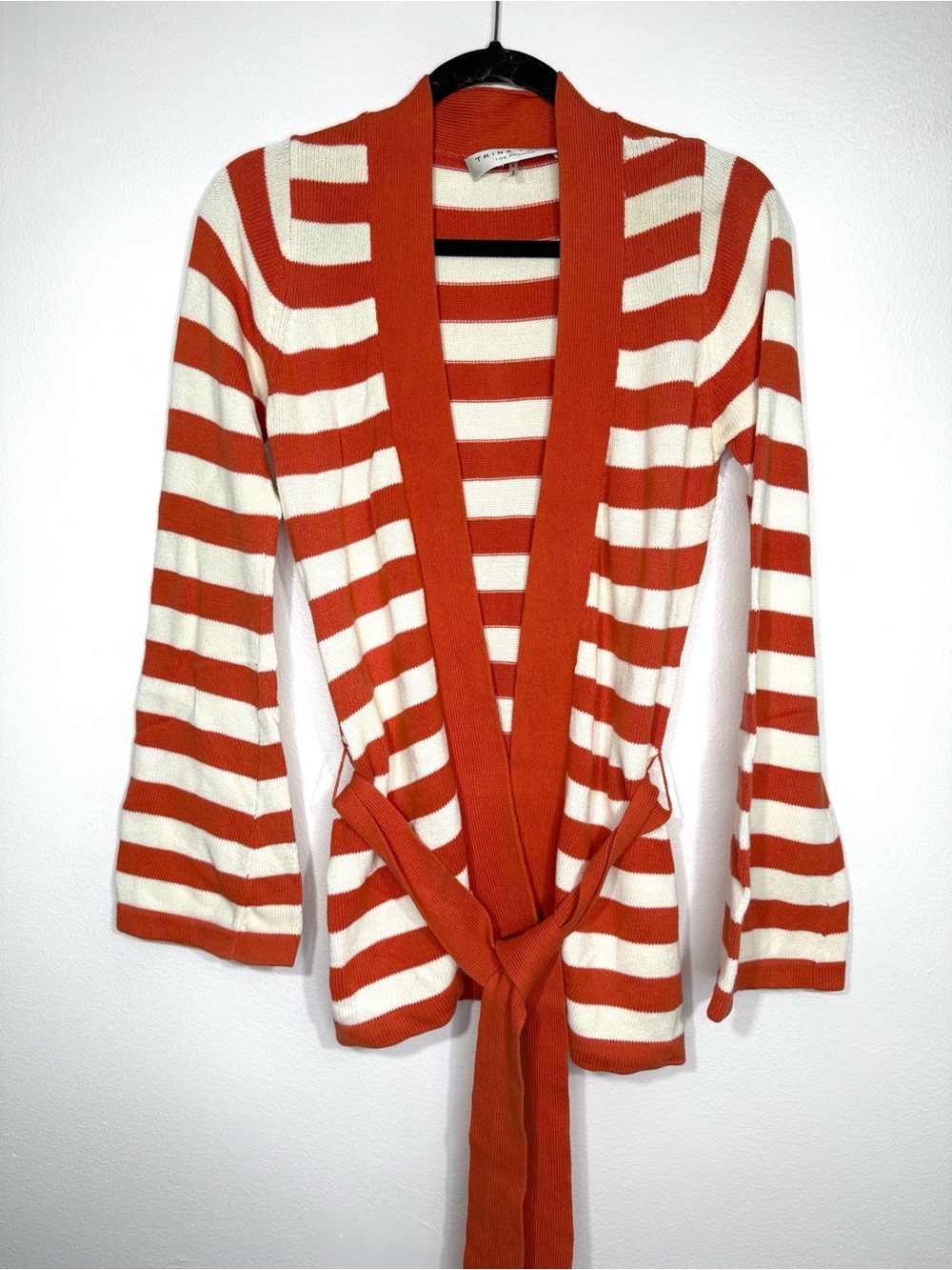 Trina Turk Striped wrap Cardigan with Belt